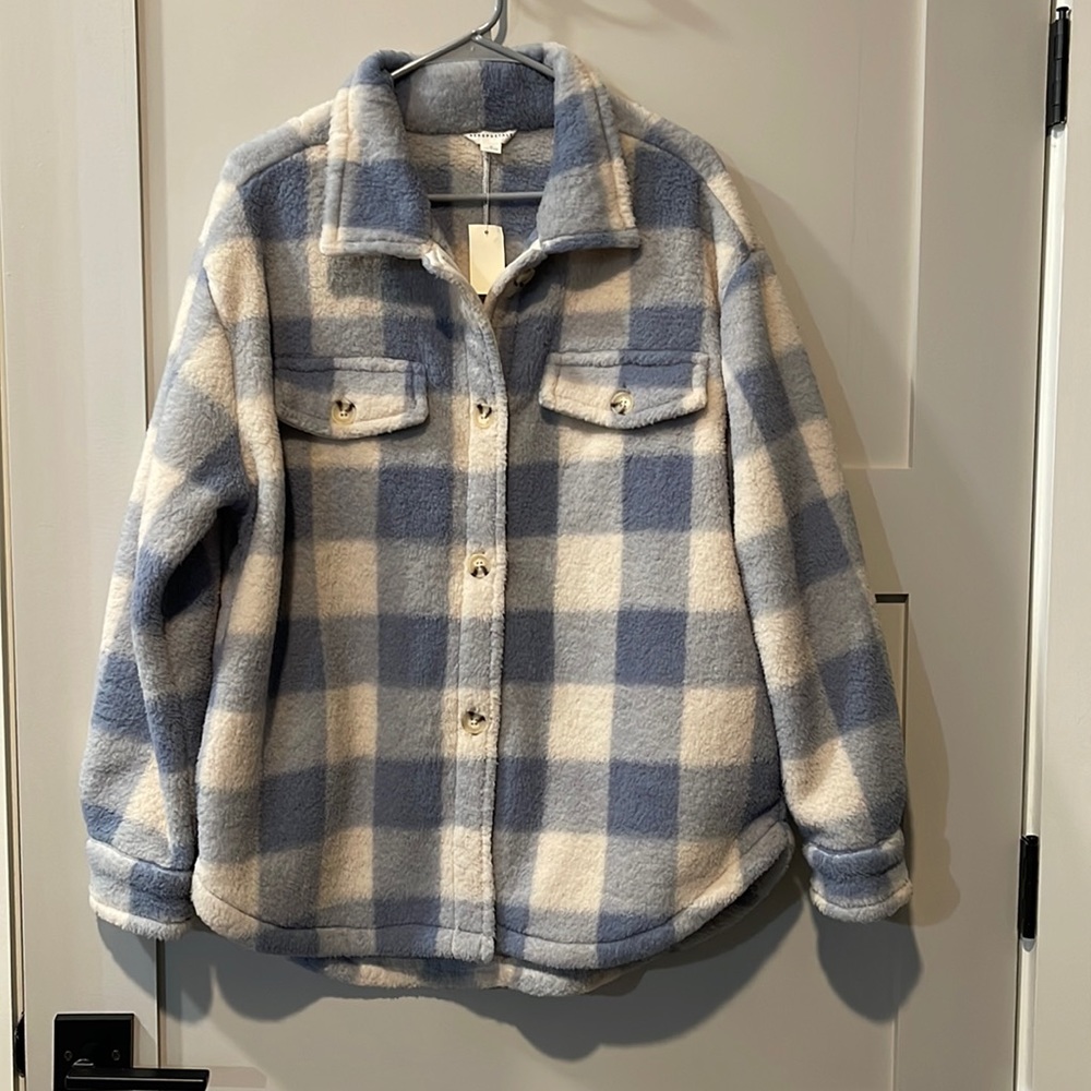 Sherpa plaid jacket NWT